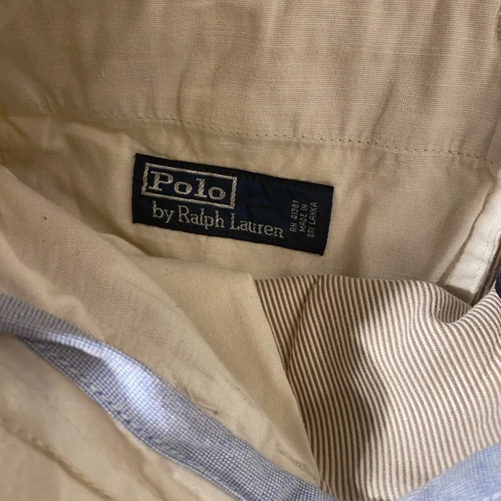Polo by Ralph Lauren Tan and White Striped Shorts 34 (OK
